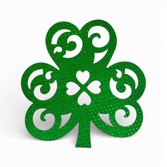 Green Glitter Shamrock Placemats-Pack of 4 - Picture 2 of 5